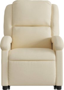 vidaXL vidaXL Podnoszony fotel masujący, rozkładany, kremowy, obity tkaniną 8