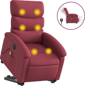 vidaXL Podnoszony fotel masujący, elektryczny, rozkładany, czerwony 2
