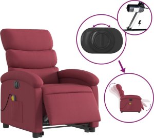 vidaXL Podnoszony fotel masujący, elektryczny, rozkładany, czerwony 5
