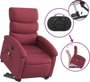 vidaXL Podnoszony fotel masujący, elektryczny, rozkładany, czerwony 10