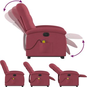 vidaXL Podnoszony fotel masujący, elektryczny, rozkładany, czerwony 6