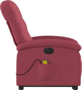 vidaXL Podnoszony fotel masujący, elektryczny, rozkładany, czerwony 9