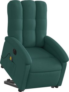 vidaXL Podnoszony fotel masujący, elektryczny, rozkładany, zielony 3