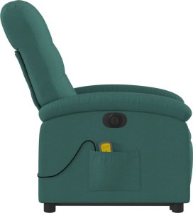 vidaXL Podnoszony fotel masujący, elektryczny, rozkładany, zielony 10