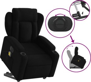 vidaXL Podnoszony fotel masujący, elektryczny, rozkładany, czarny 11
