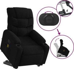 vidaXL Podnoszony fotel masujący, elektryczny, rozkładany, czarny 11