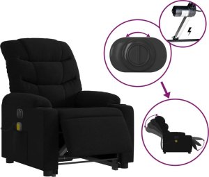vidaXL Podnoszony fotel masujący, elektryczny, rozkładany, czarny 6