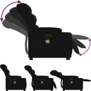 vidaXL Podnoszony fotel masujący, elektryczny, rozkładany, czarny 7