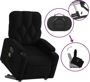 vidaXL Podnoszony fotel masujący, elektryczny, rozkładany, czarny 11