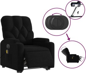 vidaXL Podnoszony fotel masujący, elektryczny, rozkładany, czarny 6