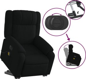 vidaXL Podnoszony fotel masujący, elektryczny, rozkładany, czarny 11