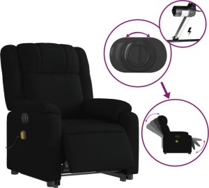 vidaXL Podnoszony fotel masujący, elektryczny, rozkładany, czarny 6