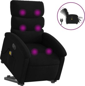 vidaXL Podnoszony fotel masujący, elektryczny, rozkładany, czarny 2