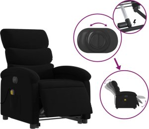 vidaXL Podnoszony fotel masujący, elektryczny, rozkładany, czarny 5