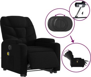 vidaXL Podnoszony fotel masujący, elektryczny, rozkładany, czarny 6