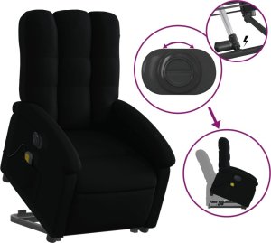 vidaXL Podnoszony fotel masujący, elektryczny, rozkładany, czarny 5