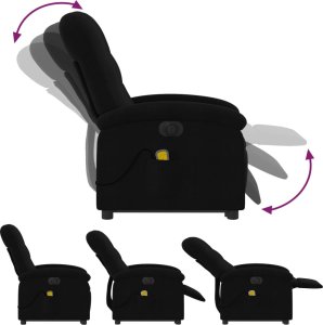 vidaXL Podnoszony fotel masujący, elektryczny, rozkładany, czarny 6