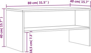 vidaXL vidaXL Szafka pod telewizor, przydymiony dąb, 80x40x40 cm 9
