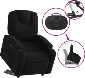 vidaXL Podnoszony fotel masujący, elektryczny, rozkładany, czarny 11