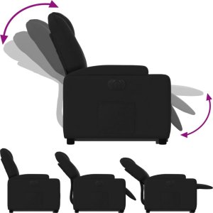 vidaXL Podnoszony fotel masujący, elektryczny, rozkładany, czarny 7