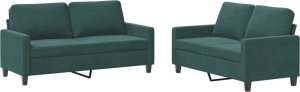 vidaXL 2-częściowy komplet wypoczynkowy z poduszkami, ciemnozielony, aksamit 2