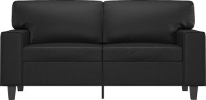 vidaXL 2-osobowa sofa, czarna, 120 cm, sztuczna skóra 3