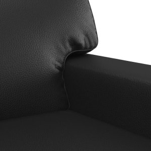 vidaXL 2-osobowa sofa, czarna, 120 cm, sztuczna skóra 6
