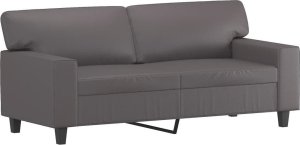 vidaXL 2-osobowa sofa, szary, 140 cm, sztuczna skóra 2