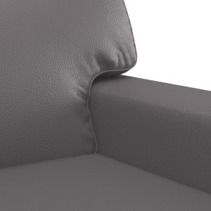 vidaXL 2-osobowa sofa, szary, 140 cm, sztuczna skóra 6