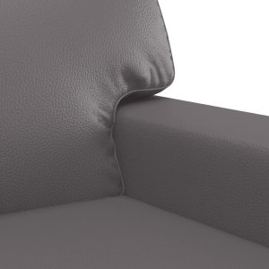 vidaXL 2-osobowa sofa, szary, 120 cm, sztuczna skóra 6