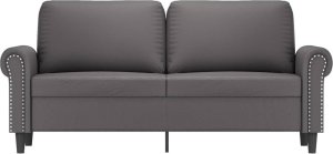 vidaXL 2-osobowa sofa, szary, 140 cm, sztuczna skóra 3