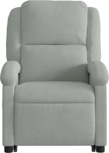 vidaXL Elektryczny, podnoszony fotel rozkładany, jasnoszary, aksamit 9