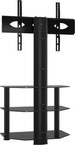 vidaXL Narożny stojak na TV 32-70 cali, 3-poziomowy, czarny 3