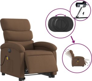 vidaXL Podnoszony fotel masujący, elektryczny, rozkładany, brązowy 5