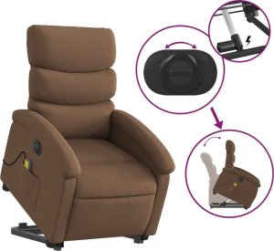 vidaXL Podnoszony fotel masujący, elektryczny, rozkładany, brązowy 10