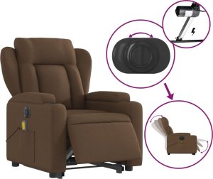 vidaXL Podnoszony fotel masujący, elektryczny, rozkładany, brązowy 6