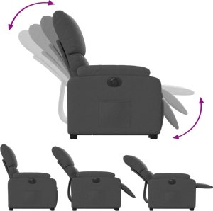 vidaXL Podnoszony fotel masujący, elektryczny, rozkładany, ciemnoszary 7