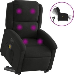vidaXL Podnoszony fotel masujący, elektryczny, rozkładany, czarny 2