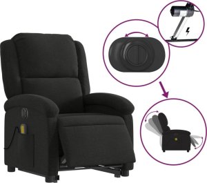 vidaXL Podnoszony fotel masujący, elektryczny, rozkładany, czarny 5