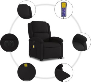 vidaXL Podnoszony fotel masujący, elektryczny, rozkładany, czarny 7