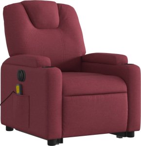 vidaXL Podnoszony fotel masujący, elektryczny, rozkładany, czerwony 4