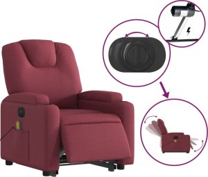 vidaXL Podnoszony fotel masujący, elektryczny, rozkładany, czerwony 6