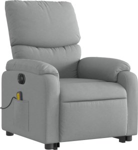 vidaXL Podnoszony fotel masujący, elektryczny, rozkładany, jasnoszary 4