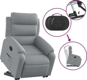 vidaXL Podnoszony fotel masujący, elektryczny, rozkładany, jasnoszary 5