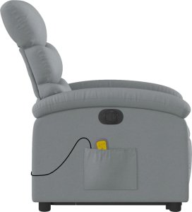 vidaXL Podnoszony fotel masujący, elektryczny, rozkładany, jasnoszary 9