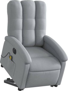 vidaXL Podnoszony fotel masujący, elektryczny, rozkładany, jasnoszary 3
