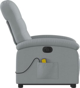 vidaXL Podnoszony fotel masujący, elektryczny, rozkładany, jasnoszary 10