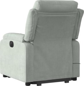 vidaXL Podnoszony fotel masujący, elektryczny, rozkładany, jasnoszary 5
