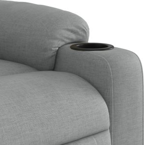 vidaXL Podnoszony fotel masujący, elektryczny, rozkładany, jasnoszary 12