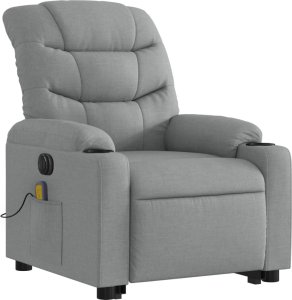 vidaXL Podnoszony fotel masujący, elektryczny, rozkładany, jasnoszary 4
